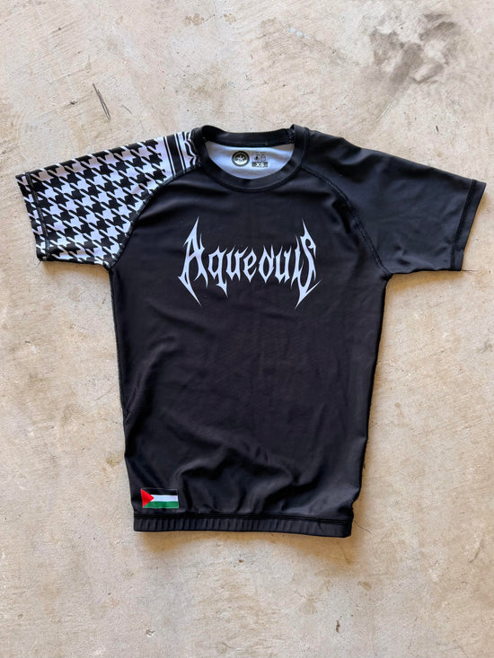 bjj rash guard black front view